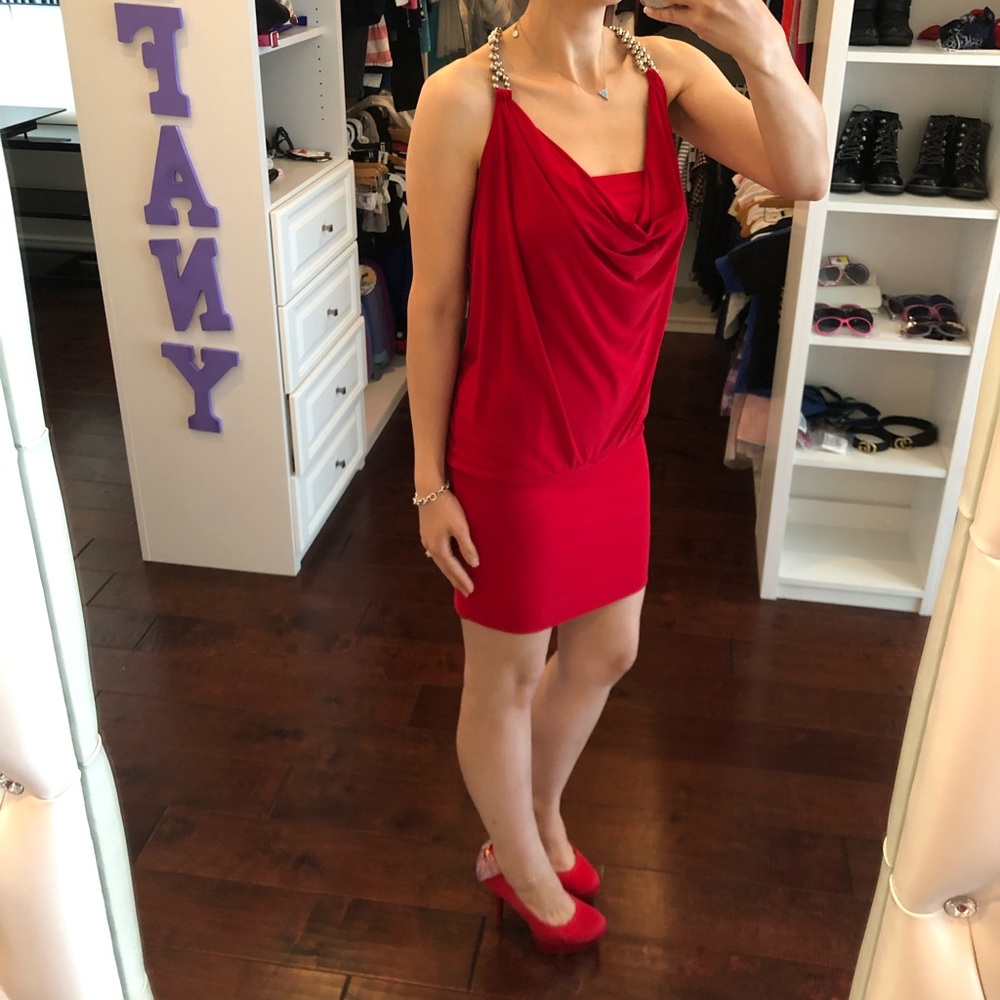 Red cocktail dress